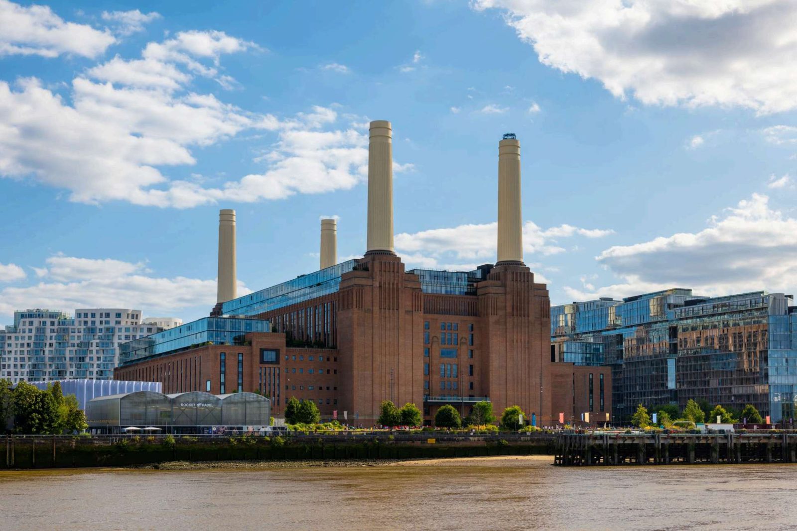 Battersea Power Station and its riverside redevelopment on the Thames